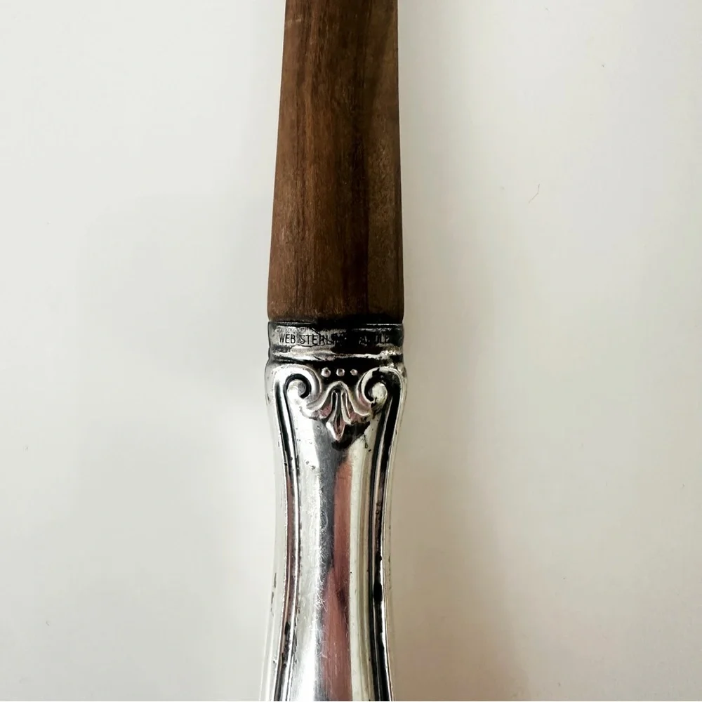 Vintage Webster Wooden Spoon with Sterling Silver Handle